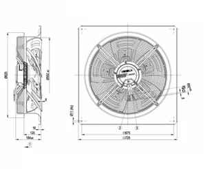 Осевой вентилятор ebmpapst W3G560GQ4101