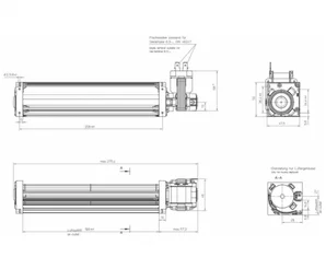 Тангенциальный вентилятор ebmpapst QL3/2000A2-2112LH-447bz