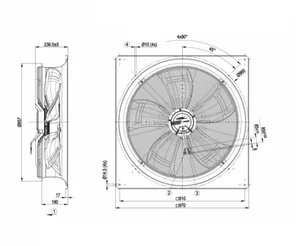 Осевой вентилятор ebmpapst W3G800GM6721