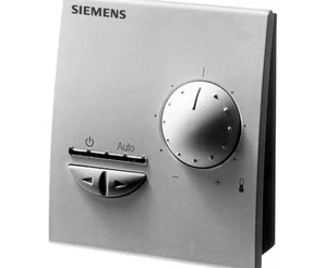 QAX33.1 Комнатный модуль с датчиком, задатчиком уставки и переключателем режимов работы и выбором скоростей вентилятора; интерфейс PPS2 SIEMENS