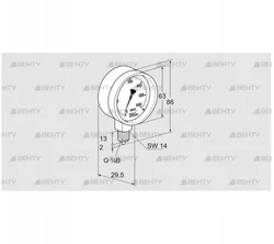 KFM 100RB63 (03200180) Манометр Kromschroder